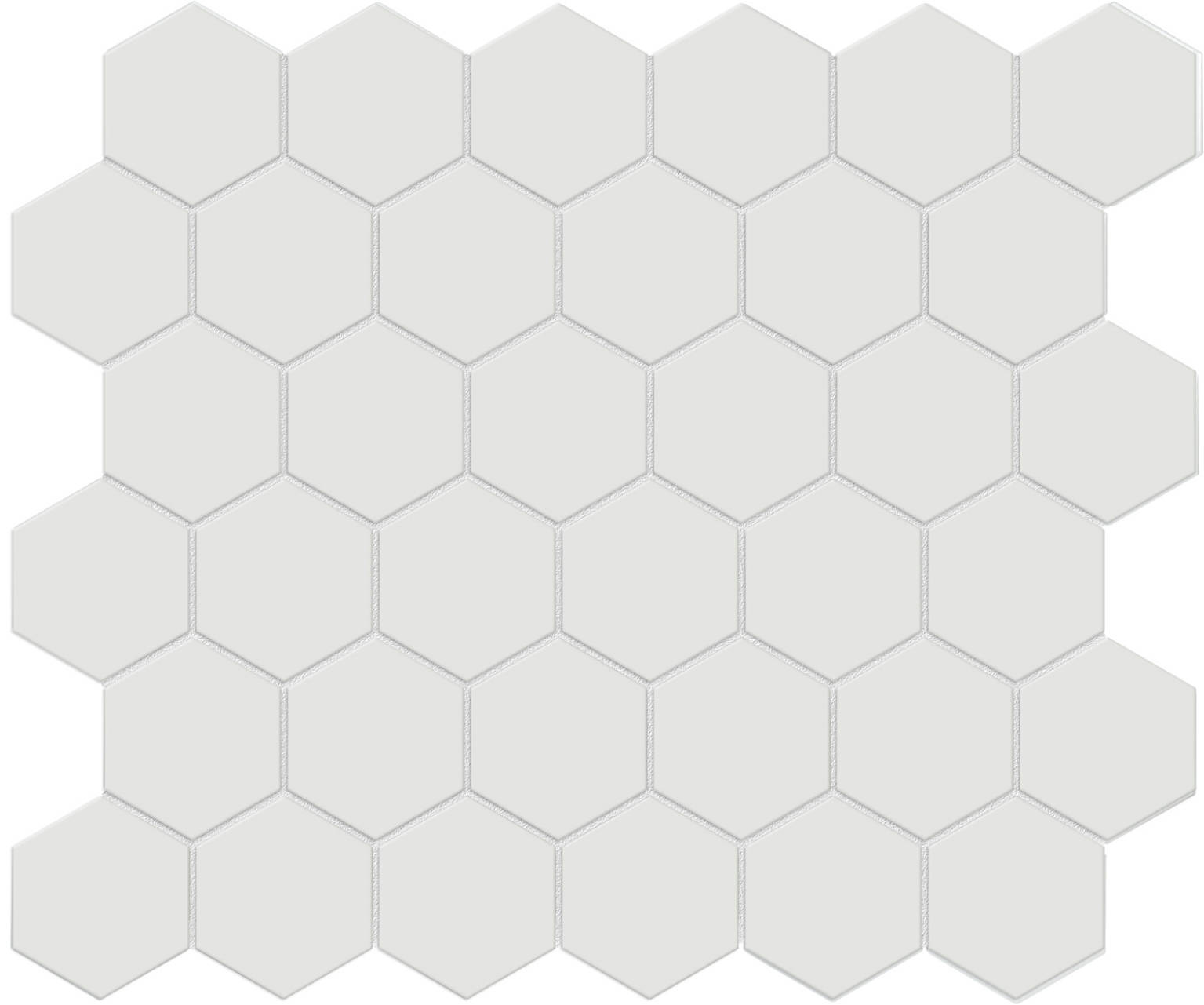 2″ Vintage Grey Matte Hex Mosaic