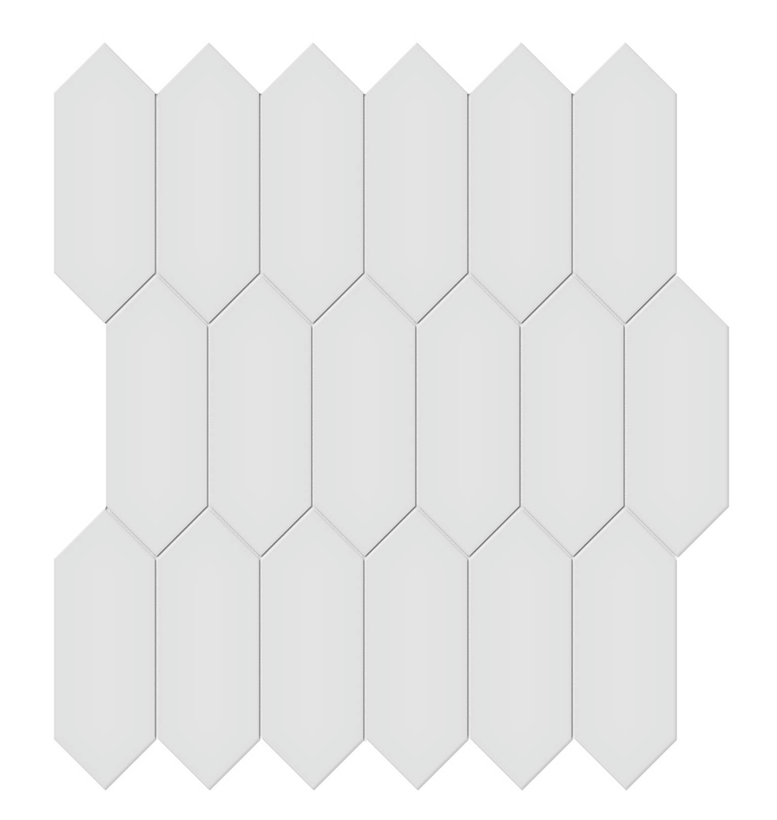 2×5 Gallery Grey Glossy Picket Mosaic