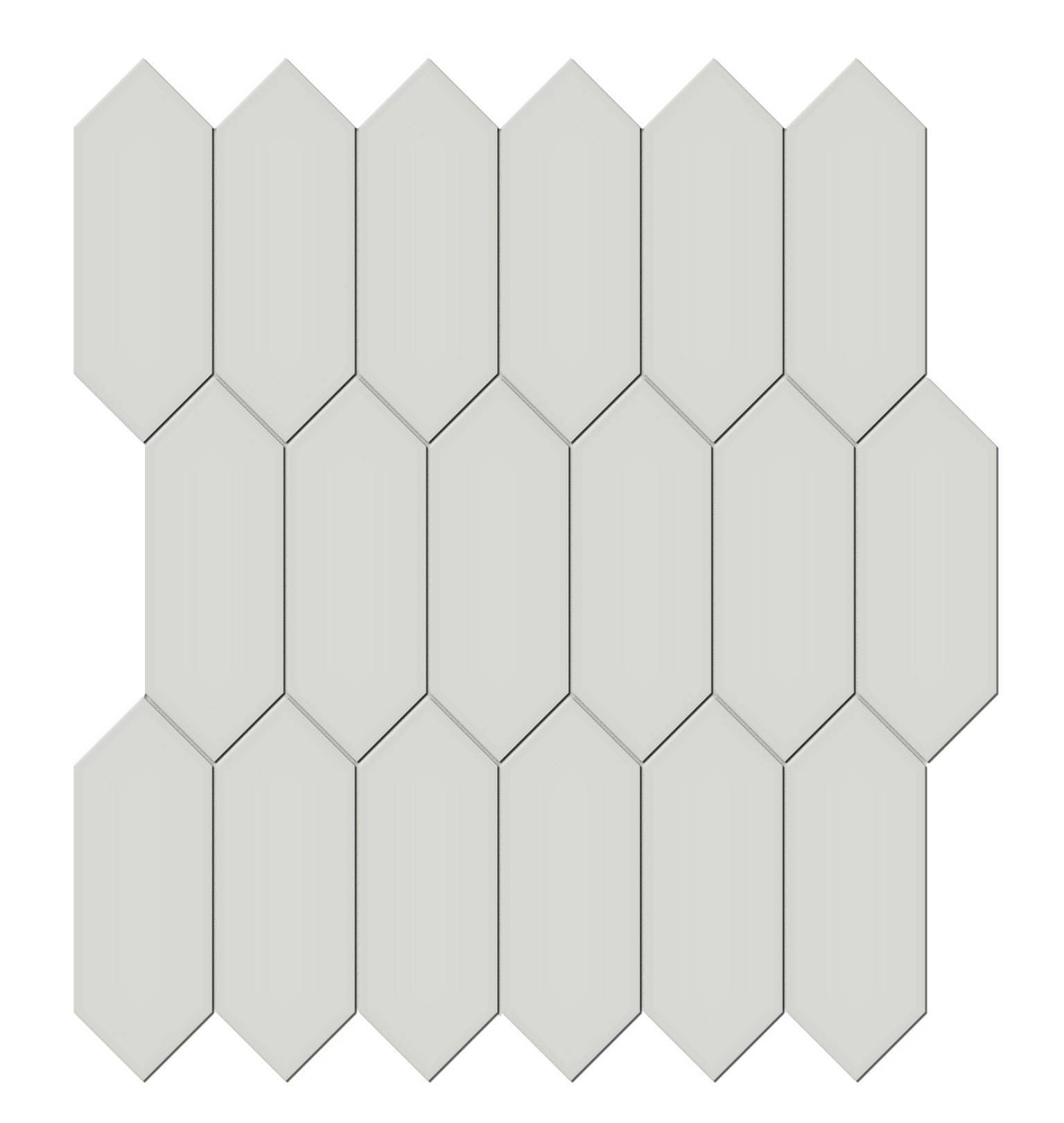 2×5 Warm Grey Glossy Picket Mosaic