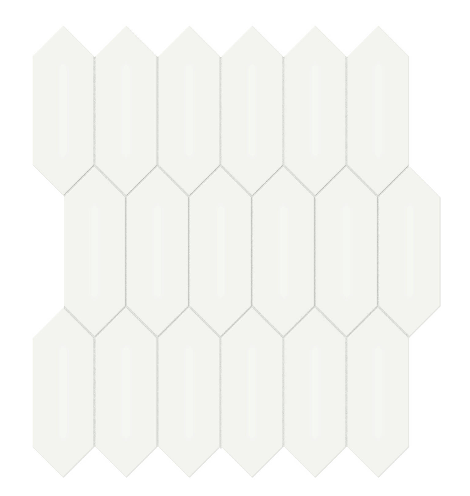 2x5 White Matte Picket Mosaic