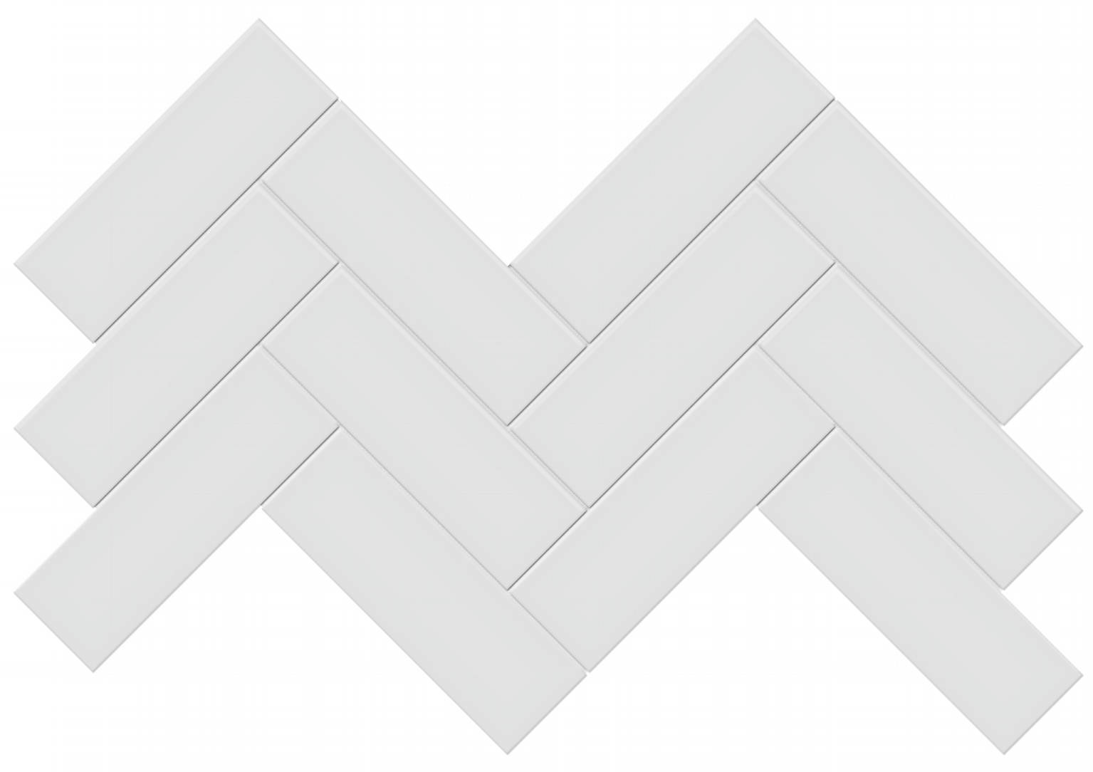 2×6 Gallery Grey Glossy Herringbone Mosaic