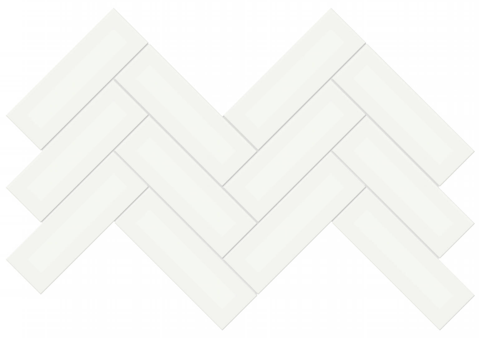 2x6 White Matte Herringbone Mosaic