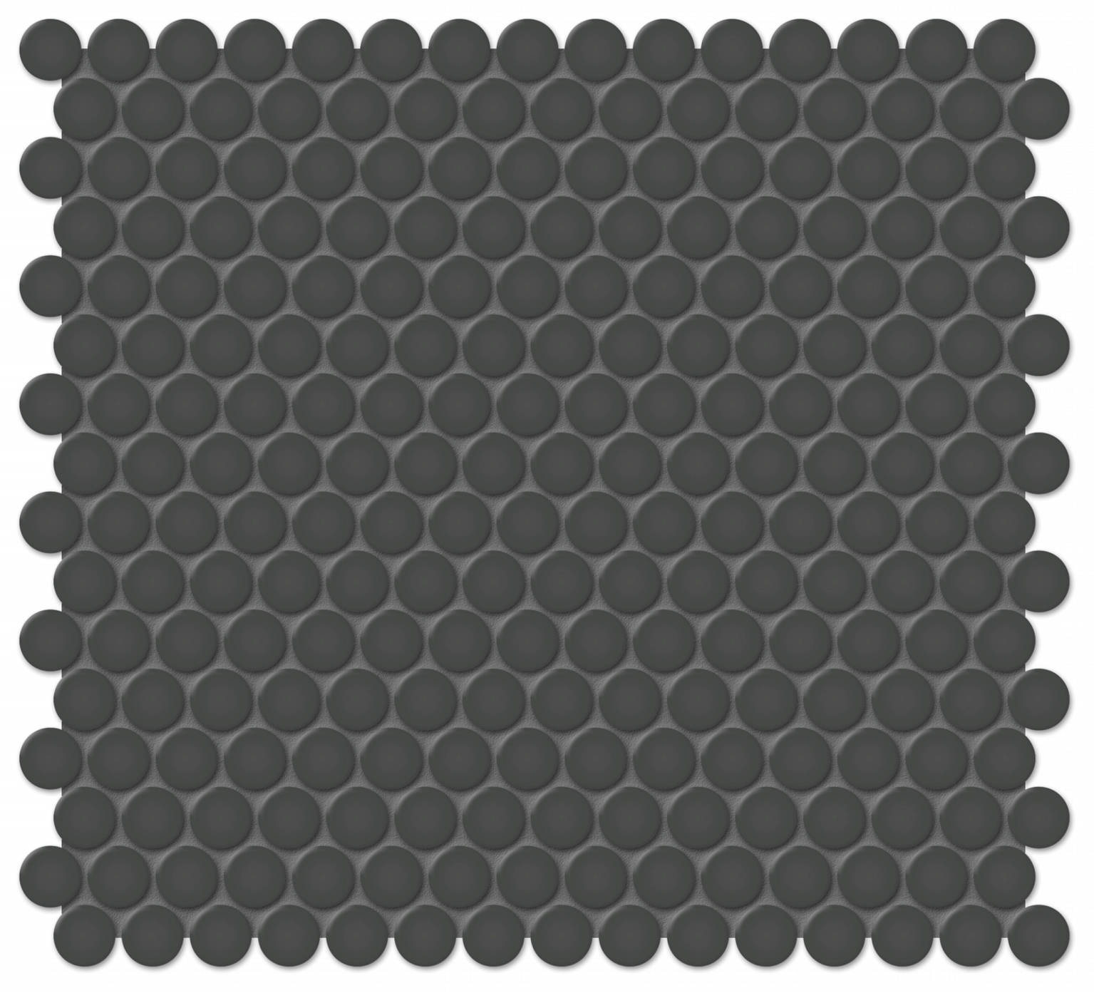 3/4″ Retro Black Glossy Penny Round Mosaic