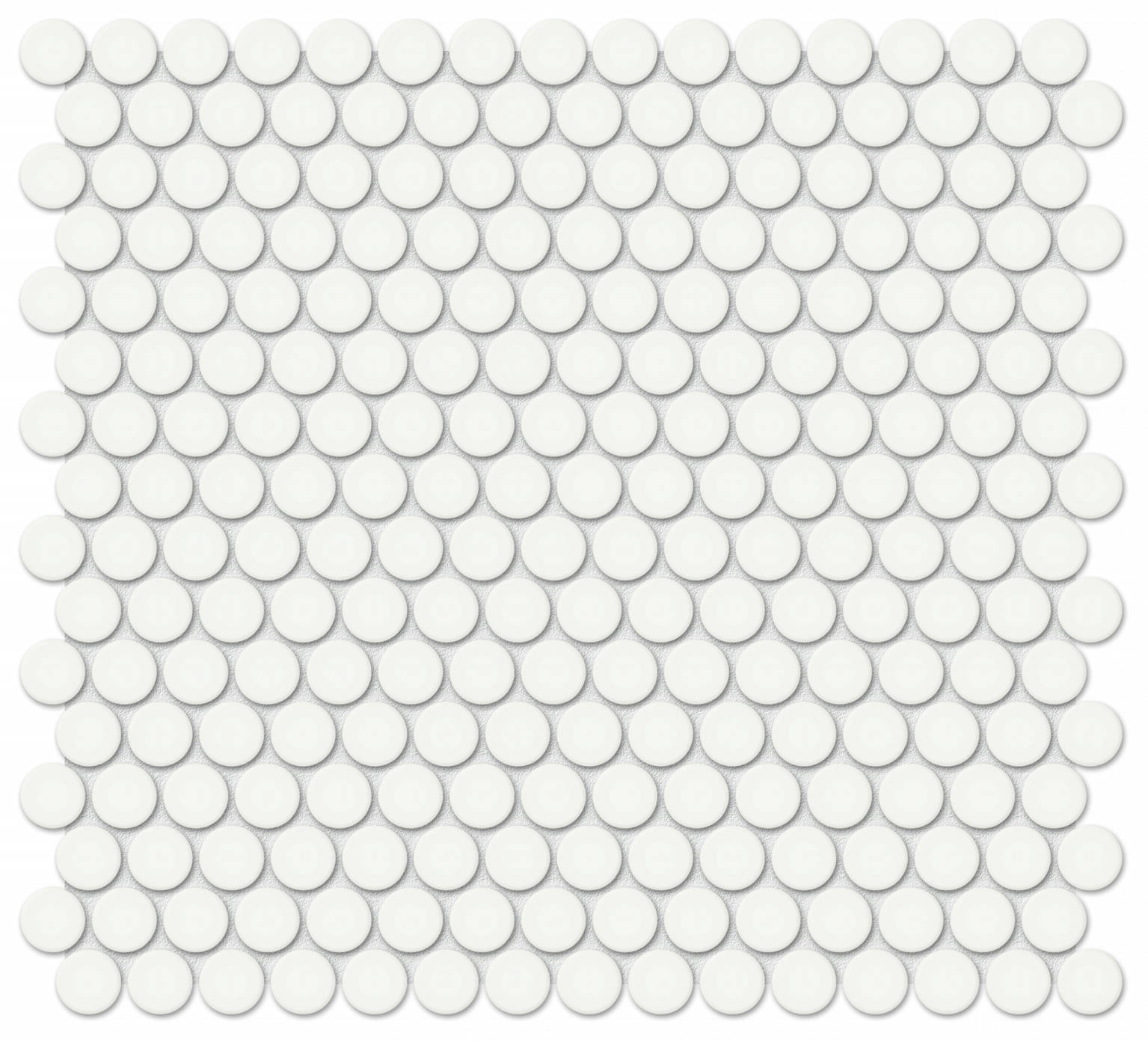 3/4" White Matte Penny Round Mosaic
