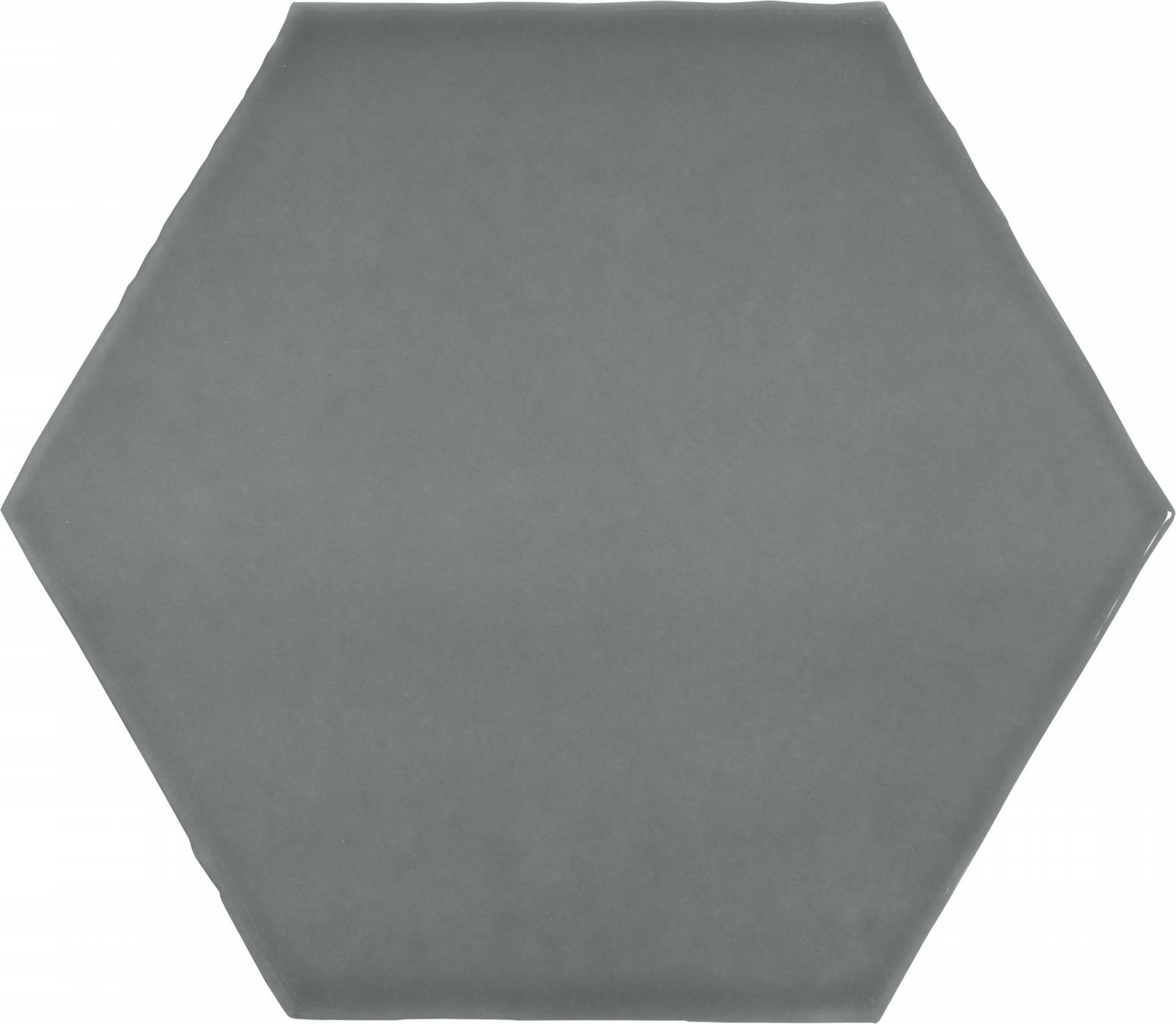 6" Anthracite Charcoal Glossy Hexagon