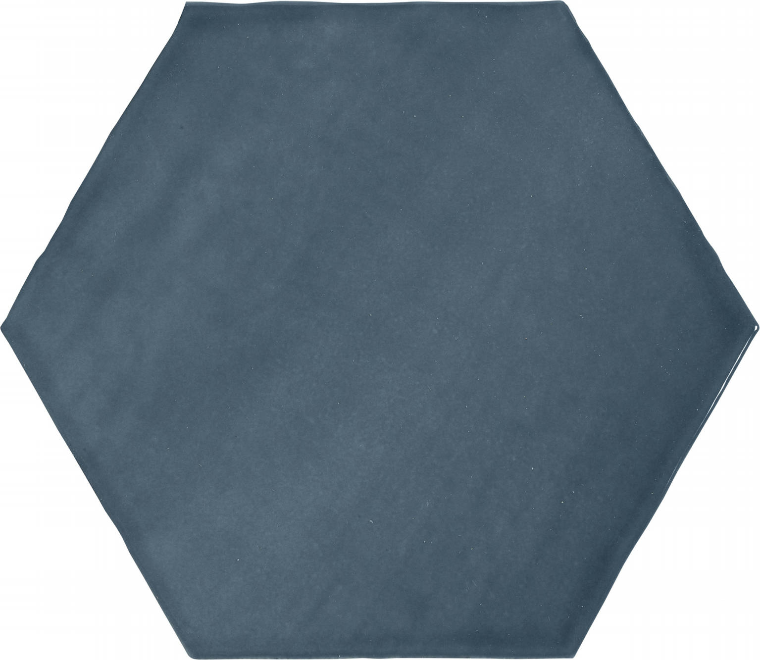 6" Azure Ink Glossy Hexagon