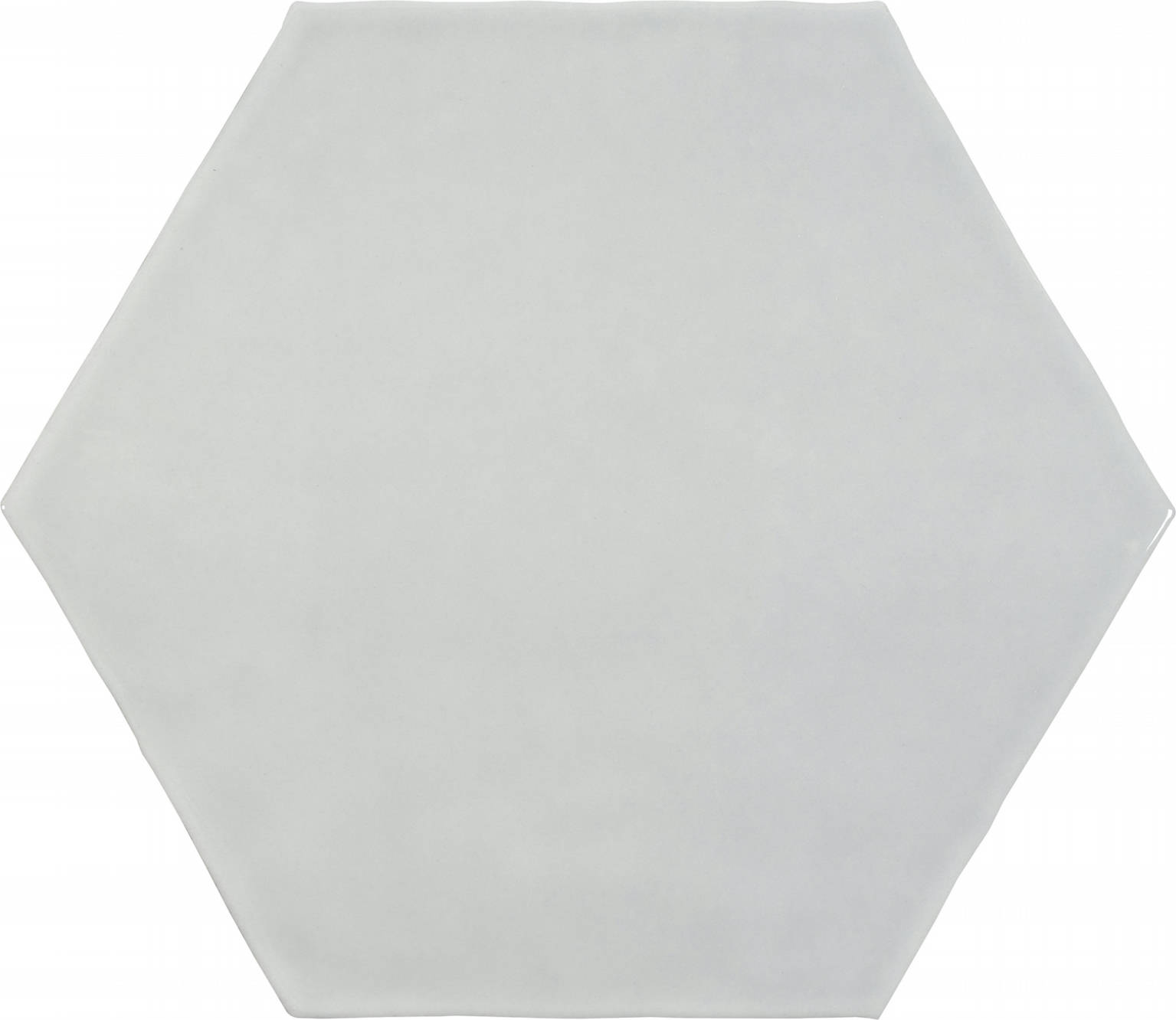6" Bright Silver Glossy Hexagon