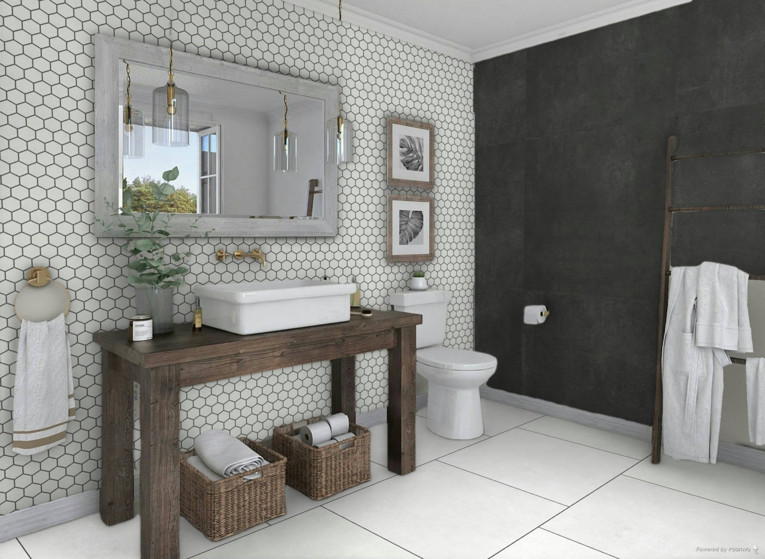 Ashland White 36x36, 3x3 Mosaic, and 48x48 Black | Marino Tile NY
