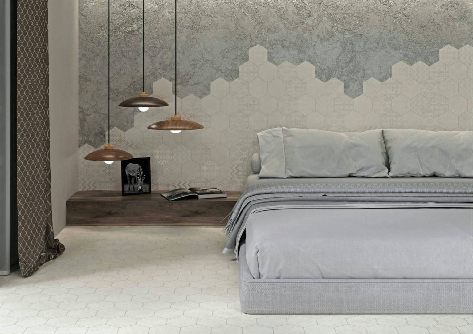Form 5.5X6.3” White & White Decor* Hexagon | Marino Tile NY