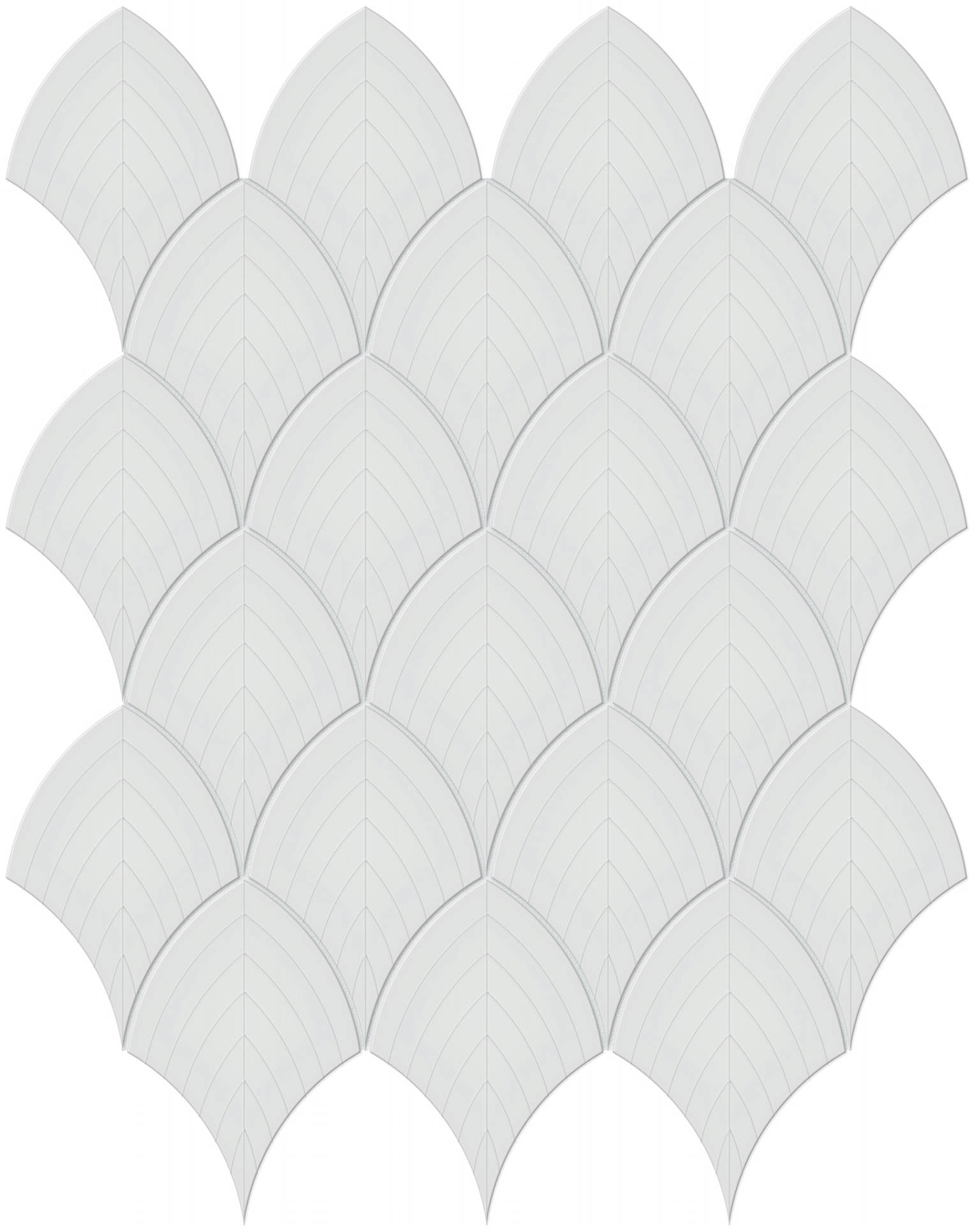 Gallery Grey Glossy Scallop Mosaic
