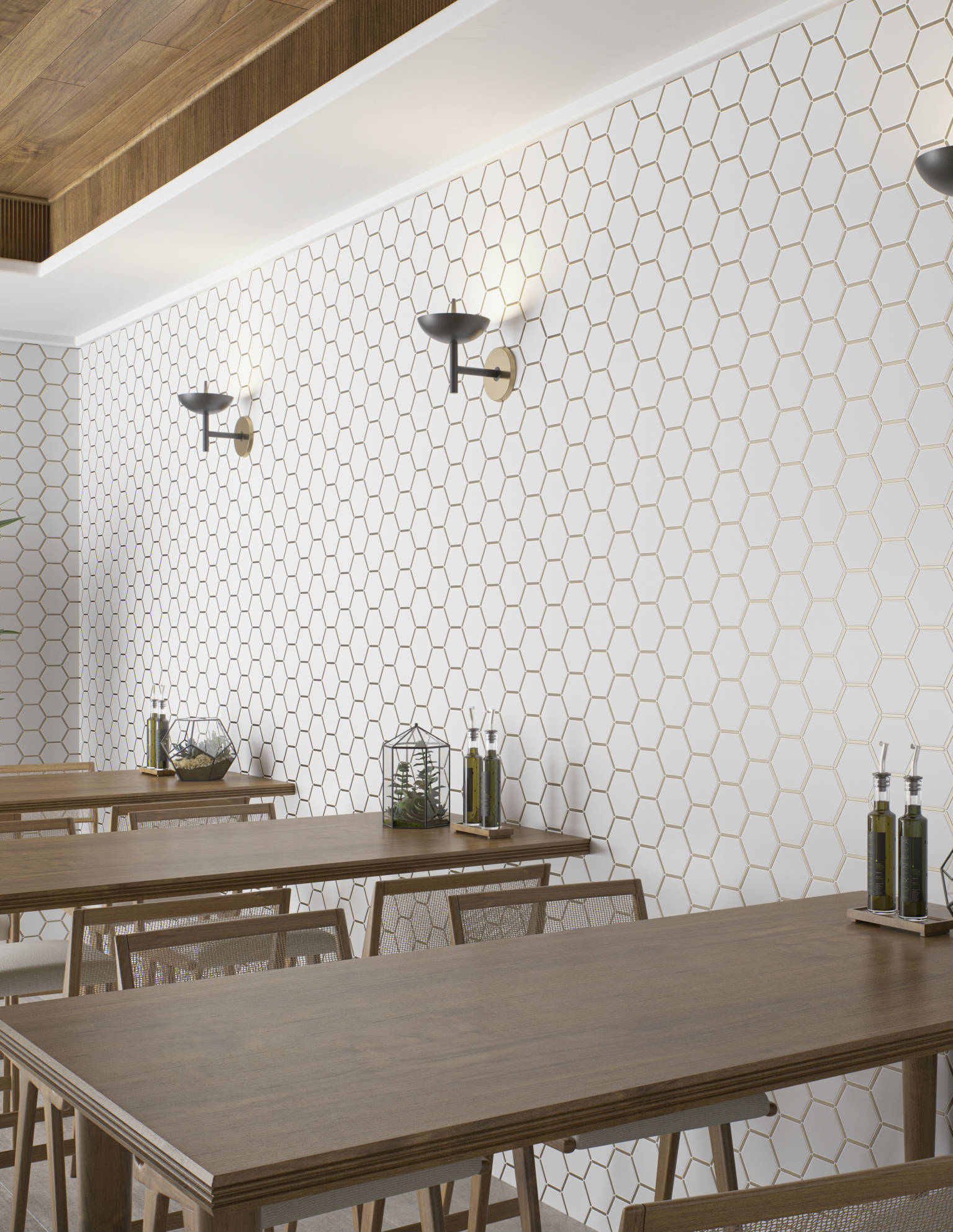 Gilded Hex Mosaic  | Marino Tile NY