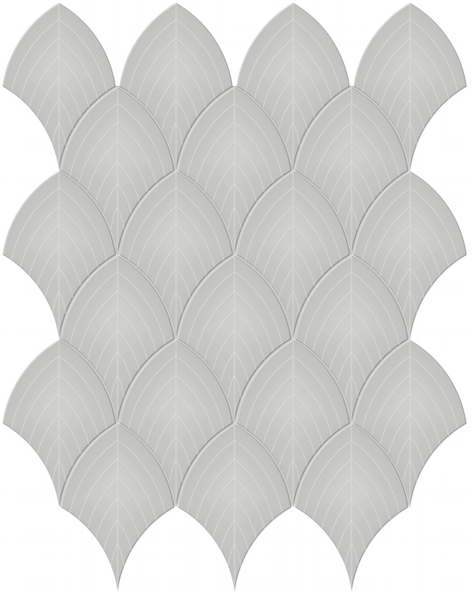 Loft Grey Glossy Scallop Mosaic