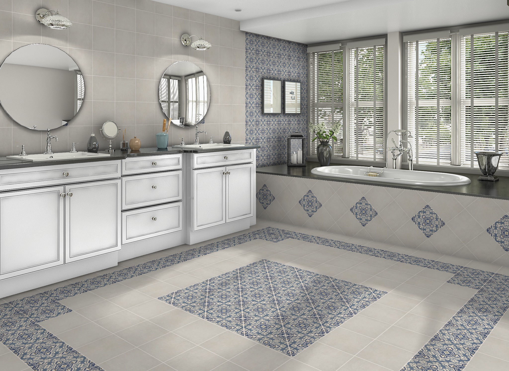 Tapestry Istanbul and Sierra White 9x9 | Marino Tile NY