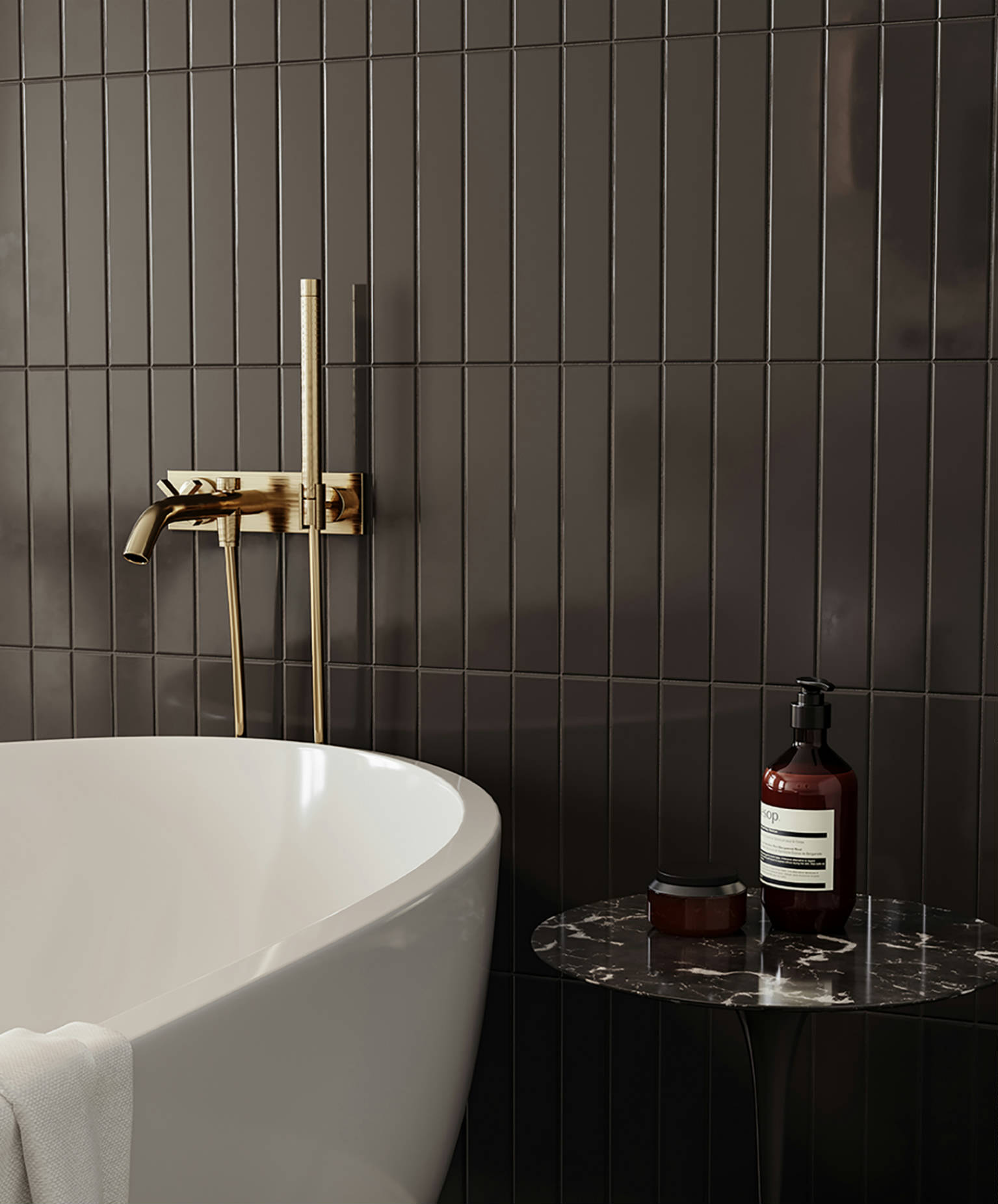 Traditions Retro Black Glossy 2x12  | Marino Tile NY