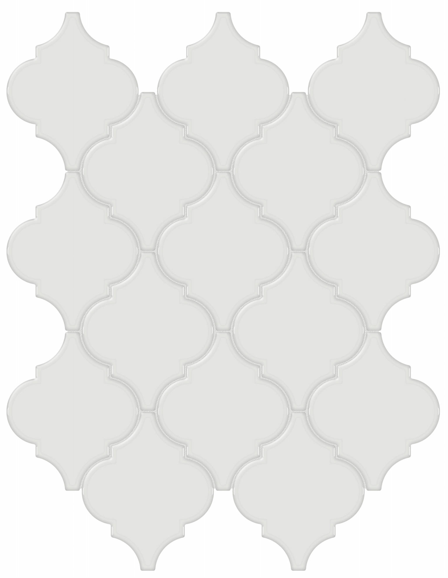 Vintage Grey Glossy Arabesque Mosaic
