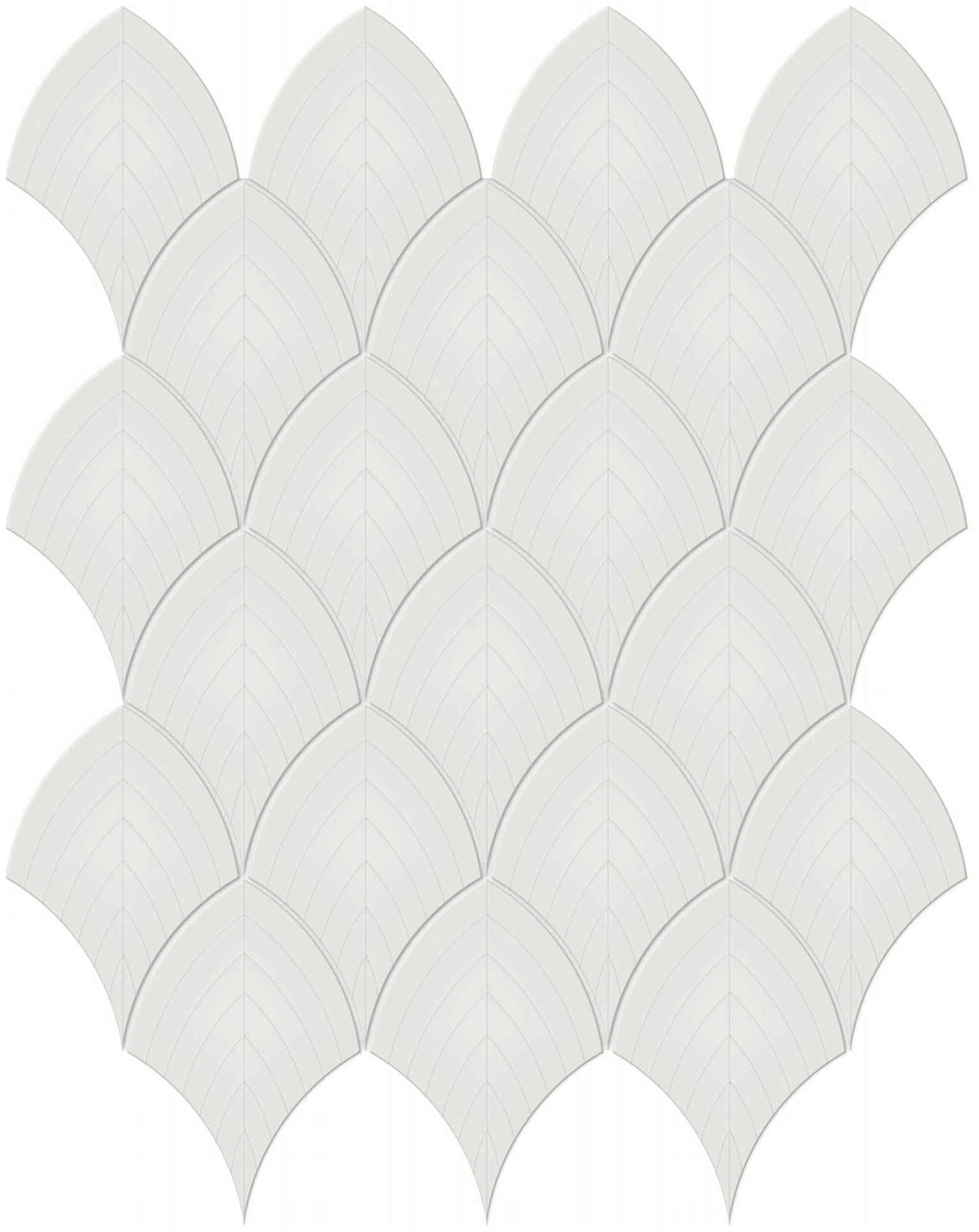 Vintage Grey Glossy Scallop Mosaic