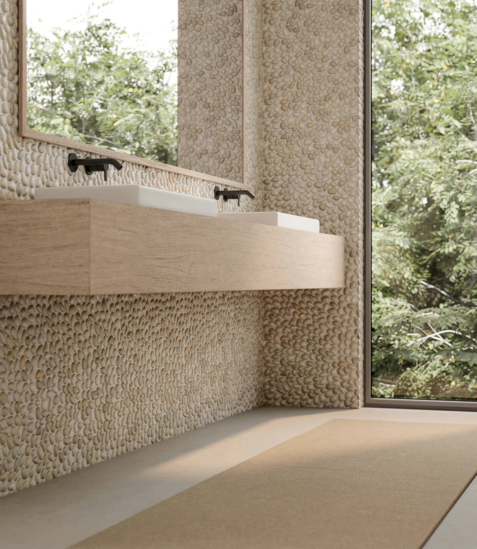 Zen Fiji Cream Natural Pebble Matte Mosaic 2 | Marino Tile NY