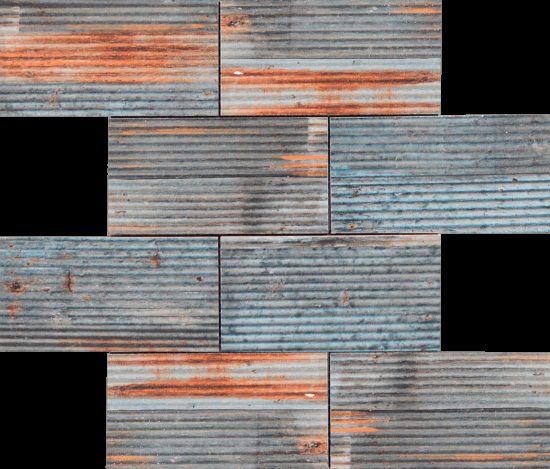 2.8"x6" Rust Industrial Linear Relief Pattern Glazed Ceramic Mosaic | Marino Tile NY