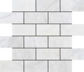 2"x4" Brick Pattern White Grey Marble | Marino Tile NY
