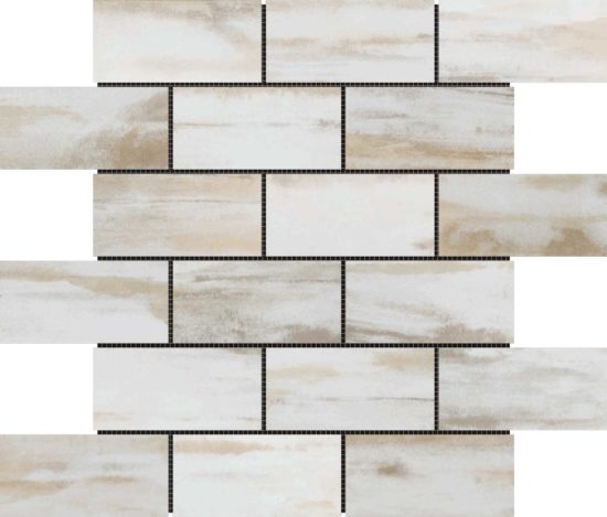2"x4" Glazed Ceramic Beige Mix Rough Surface Mosaic | Marino Tile NY