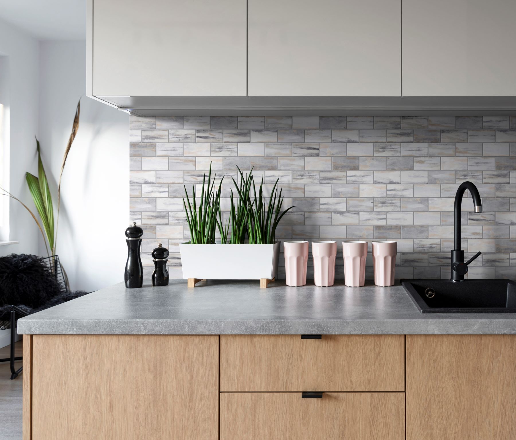 2"x4" Glazed Ceramic Grey Beige Mix Rough Surface Mosaic | Marino Tile NY