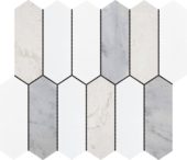 2"x6" Picket White Grey Beige Marble Mix | Marino Tile NY