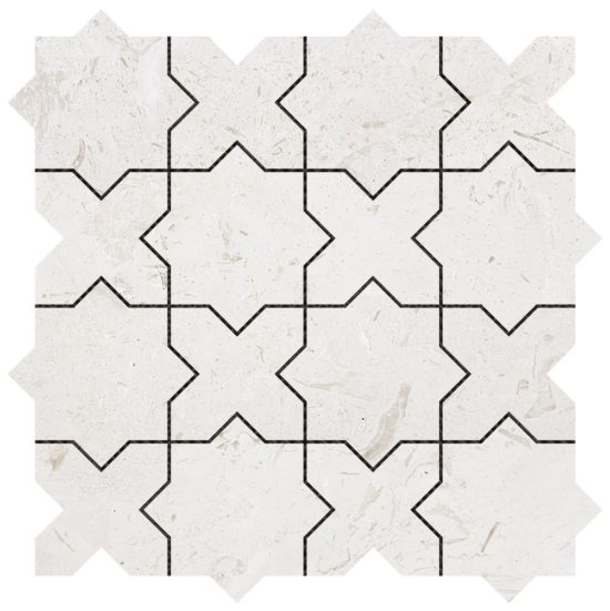 3"x3" Cross & Star Beige Marble | Marino Tile NY