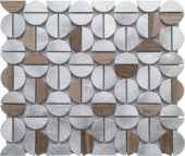 Aluminum & Marble Semi Circle 19 Brown | Marino Tile NY