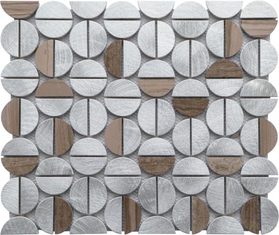 Aluminum & Marble Semi Circle 19 Brown | Marino Tile NY