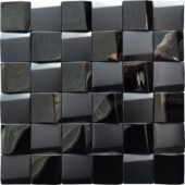 Black 3D Metal Mix Finish 2"x2" 11.5"x11.5" | Marino Tile NY