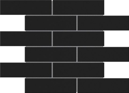 Black Brick Pattern Glossy Glazed Ceramic 2"x6" | Marino Tile NY