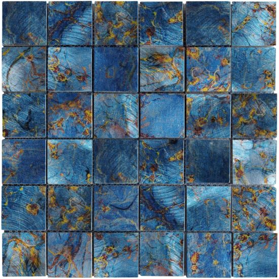 Blue Aluminum 2"x2" Mix Mosaic | Marino Tile NY