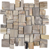 Cubic Fossil Wood Stone Mosaic | Marino Tile NY