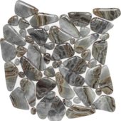 Glass Pebble Grey Beige Mix Marble Pattern Mix Mosaic | Marino Tile NY