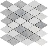 Grey White Multicolor Marble Diamond Honed 11.4"x11.3" | Marino Tile NY