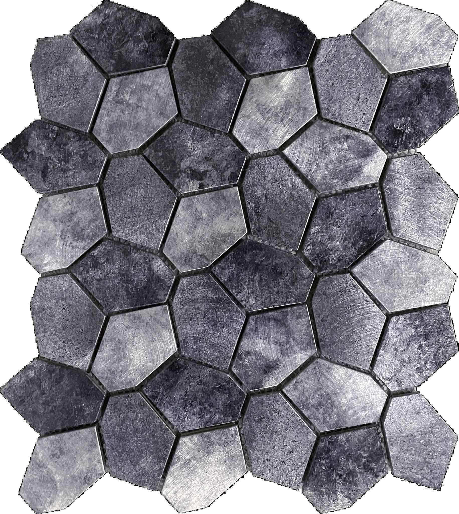 Hexagon Aluminum Mix Grey 11.4"x12.2"