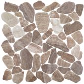 Mini Opus Matte Beige Brown Marble Stone Interlocking | Marino Tile NY
