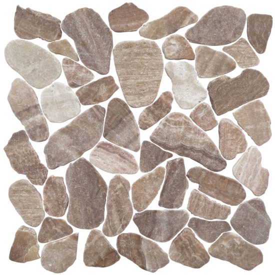 Mini Opus Matte Beige Brown Marble Stone Interlocking | Marino Tile NY