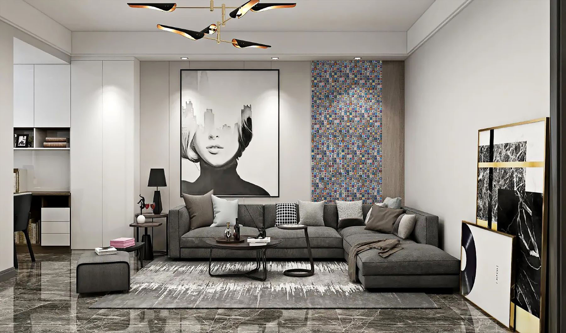 Multicolor Square Mix Glass Resin Mosaic | Marino Tile NY