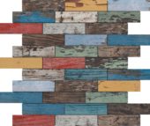 Multicolor Wood 1.1"x4" Glazed Ceramic Mosaic | Marino Tile NY