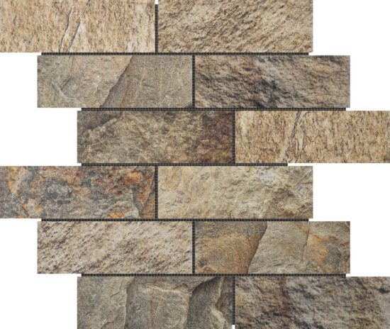 Slate Stone Beige Glazed Ceramic 2"x6" Brick | Marino Tile NY