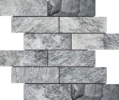 Slate Stone Grey Glazed Ceramic 2"x6" Brick Mosaic | Marino Tile NY