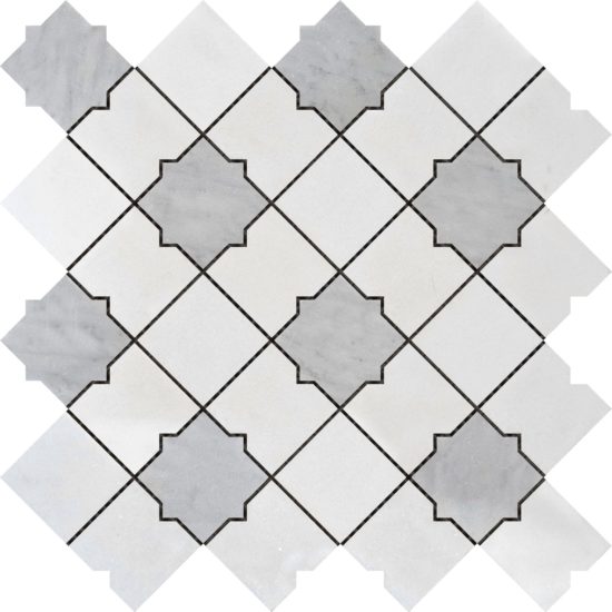 Star & Square White & Grey Mix Marble | Marino Tile NY