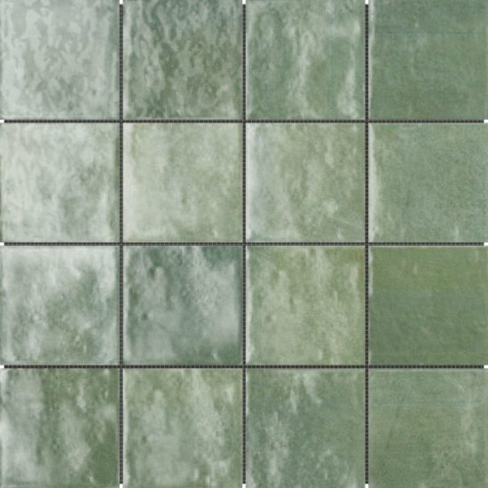 Zellige Glazed Ceramic Soft Green Mix 3"x3" | Marino Tile NY