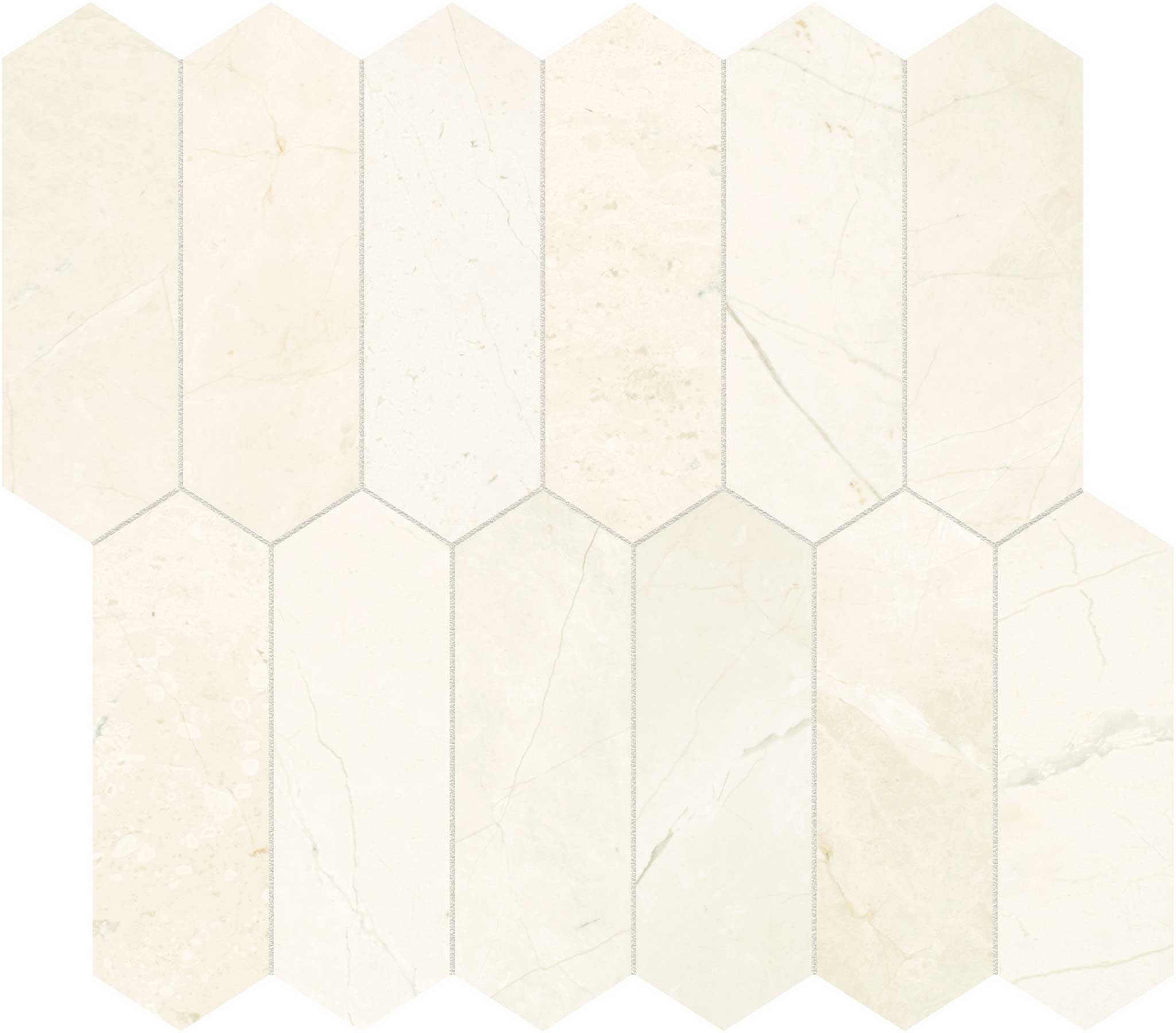 Avorio Crema 2x6 Picket Mosaic | Marino Tile NY