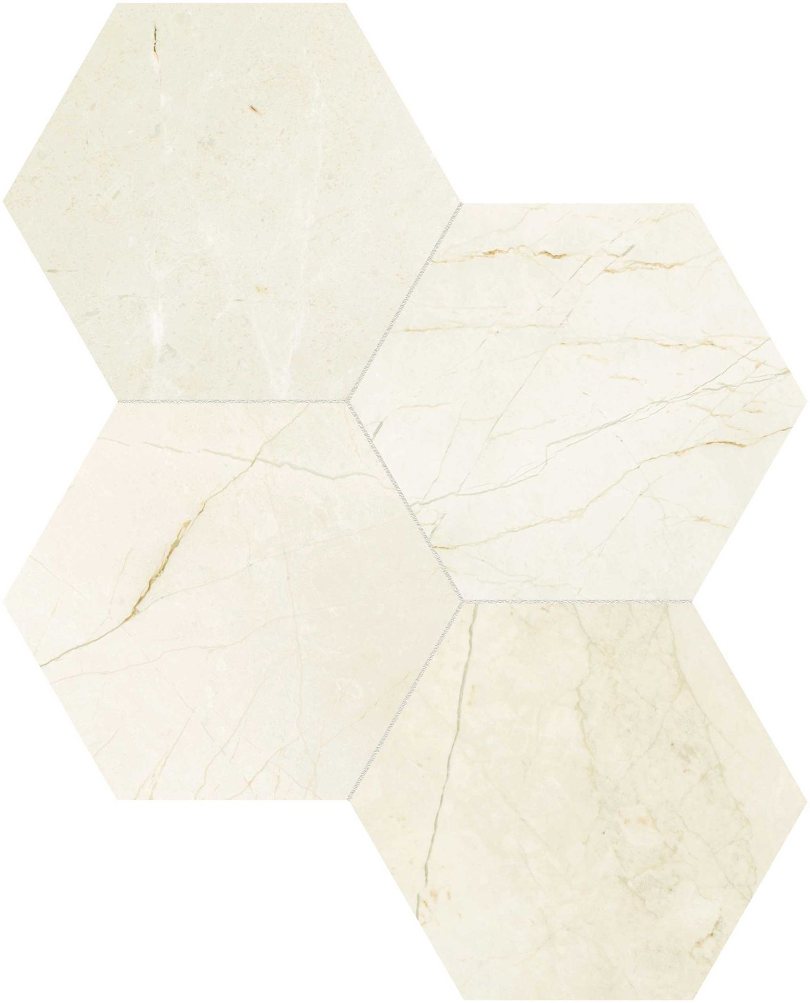 Avorio Crema 6 Hexagon Mosaic | Marino Tile NY