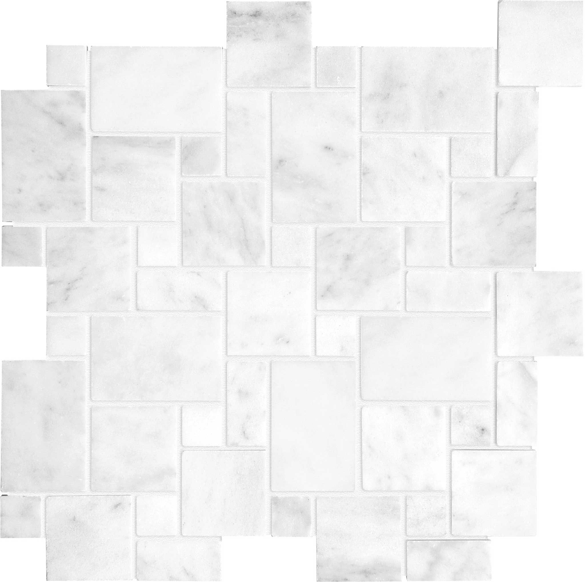 Bianco Venatino Mini Versailles Honed Mosaic | Marino Tile NY