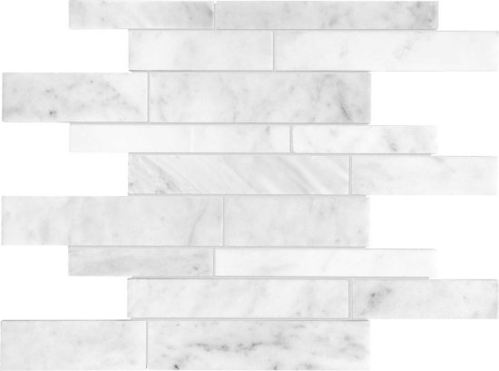 Bianco Venatino Random Strip Honed Mosaic