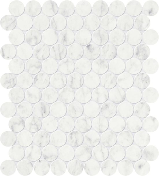Eterna Bianco 1.25 Honed Penny Round Mosaic | Marino Tile NY