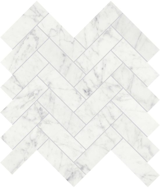 Eterna Bianco 1.25x4 Polished Herringbone Mosaic | Marino Tile NY